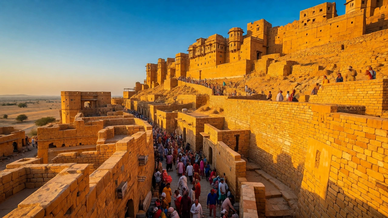 Jaisalmer Fort glowing gold at sunset